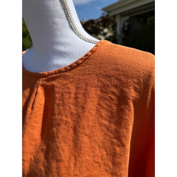 MSRP $180 Bryn Walker 100% Linen High Low Puff Sleeved Dress Size L QUICK SHIP - Picture 7 of 11